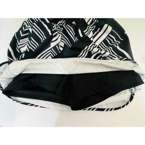 Slazenger golf black white patterned pull on drawstring skort pockets women's S - Picture 4 of 4